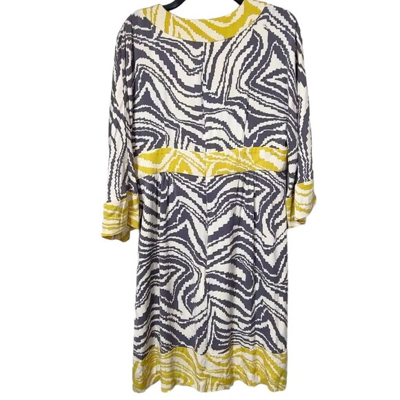 Trina Turk Womens Multicolor Animal Print V Neck Dress Long Sleeve Size 10 - Picture 4 of 8